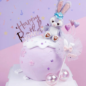 Fantasy Purple Della Plush Rabbit Cake Topper Decoration