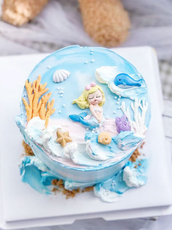 Mermaid Shell Whale Starfish Seaweed Cake Topper Decoration