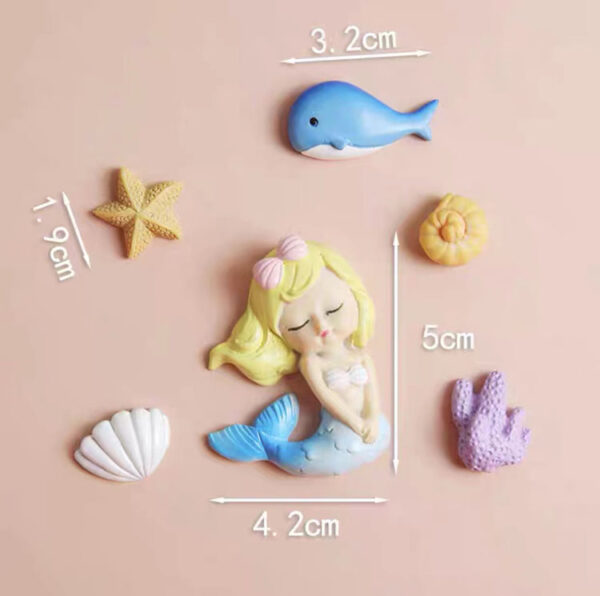 Mermaid Shell Whale Starfish Seaweed Cake Topper Decoration