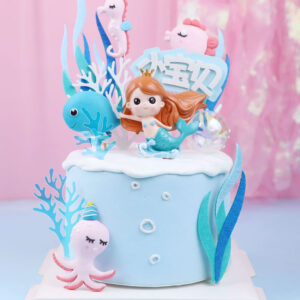 Sea World Mermaid Octopus Seahorse Whale Cake Topper