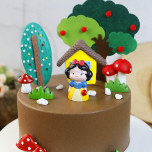 Snow White Felt Tree Topper Theme Birthday Cake Decoration