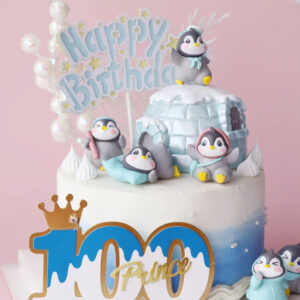 Little Penguins with LED Flashing Lights Igloo Cake Topper