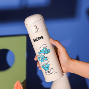 Smurfs Stainless Steel Water Bottle – 470ml Leak-Proof